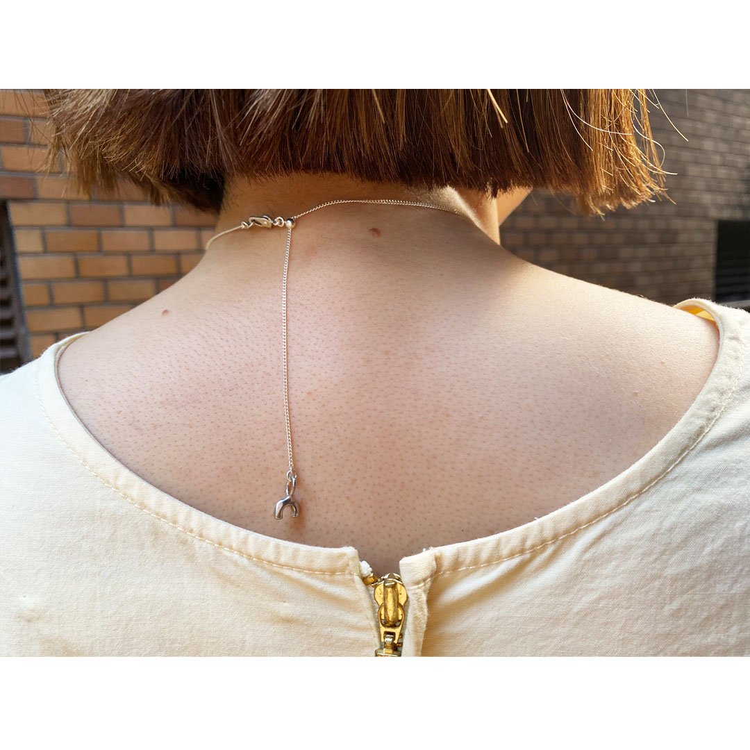 fig|パールとシルバーのネックレスを身につけた女性