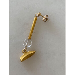 ルチルクオーツとゴールドモチーフのロングピアス｜fig