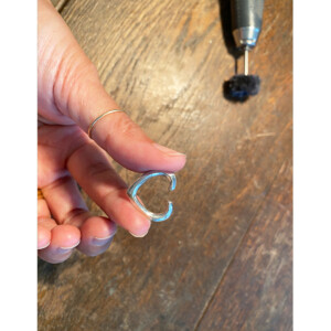 ハートイヤーカフ制作風景