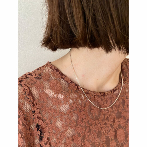 fig　シルバーネックレスチェーン　着用イメージ　シンプル　細めチェーン SV925