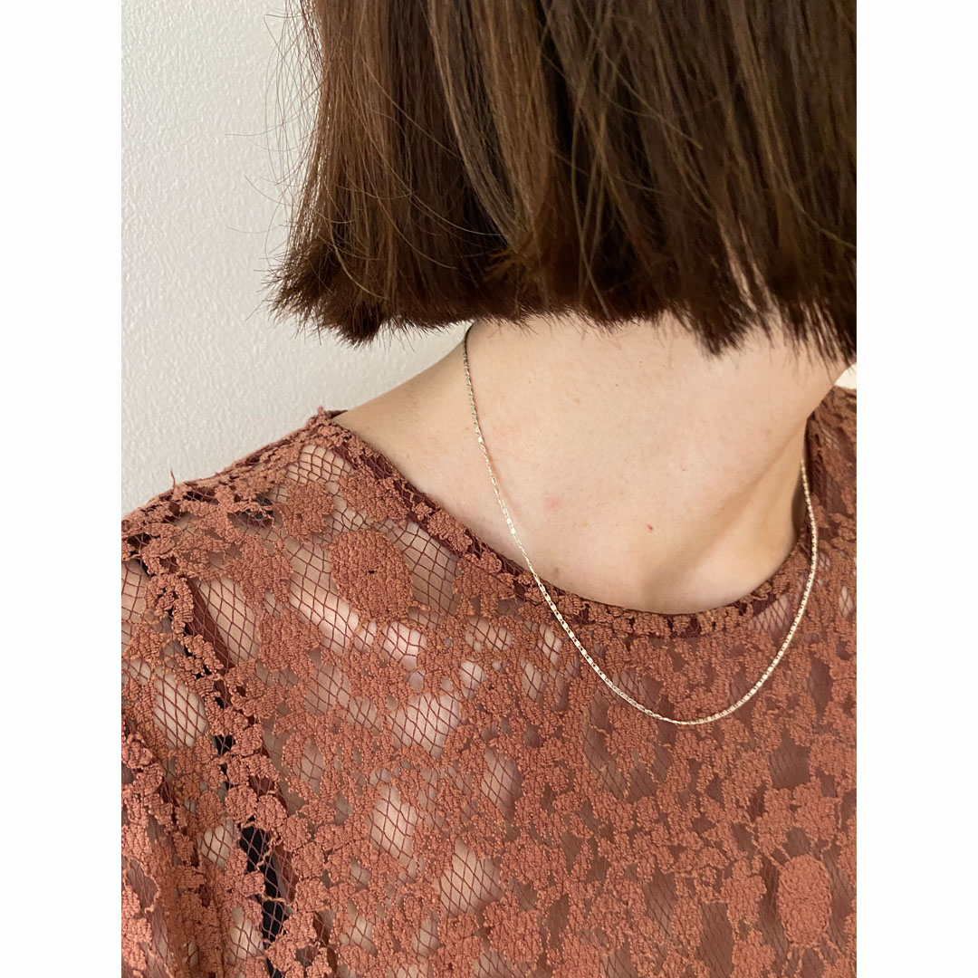 fig　シルバーネックレスチェーン　着用イメージ　シンプル　細めチェーン SV925