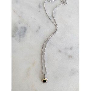 エメラルドのシルバーペンダントトップとネックレス