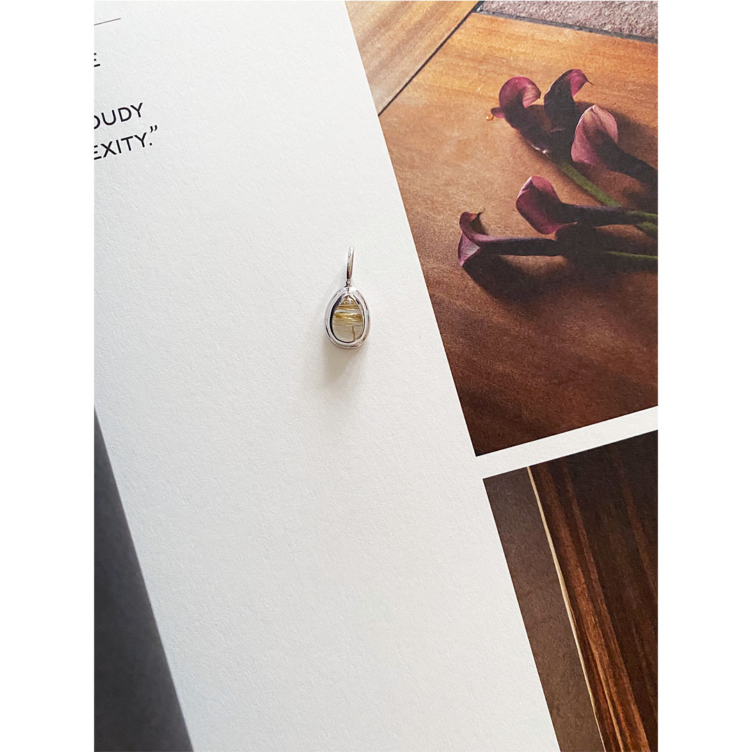 figルチルクオーツのペンダントトップ　SV925