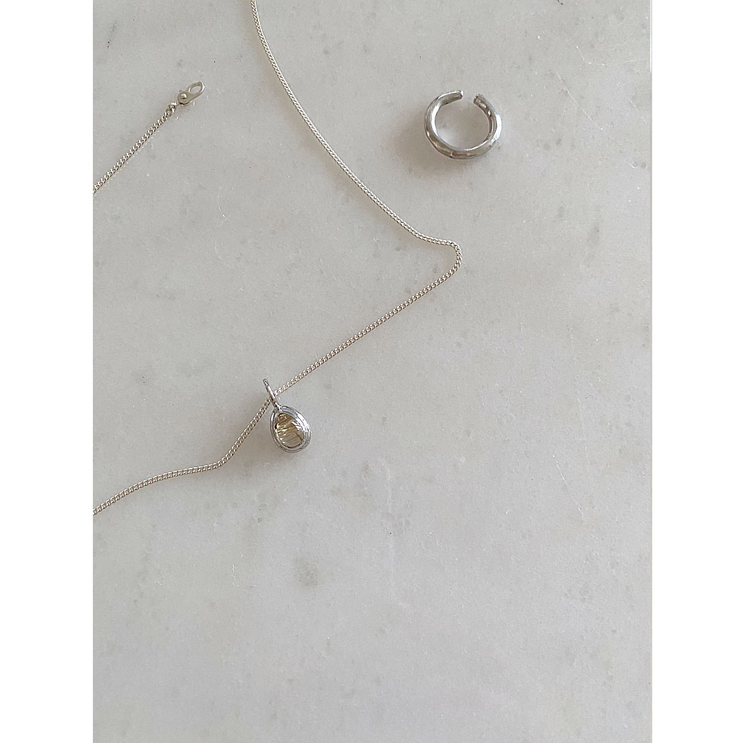 figルチルクオーツのペンダントトップ　ネックレス　SV925