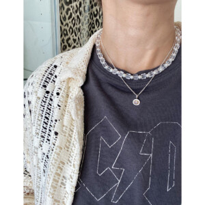 アメトリン　ペンダントトップ ネックレス　着用アップ　SV925 シルバー　天然石　ピンク　紫　バイカラー　fig